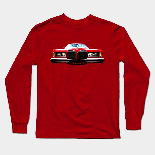 Pontiac Grand Prix 1970s American classic car red Long Sleeve T-Shirt by soitwouldseem